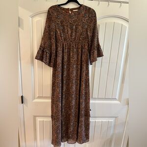 Easel Brown Floral Maxi Dress